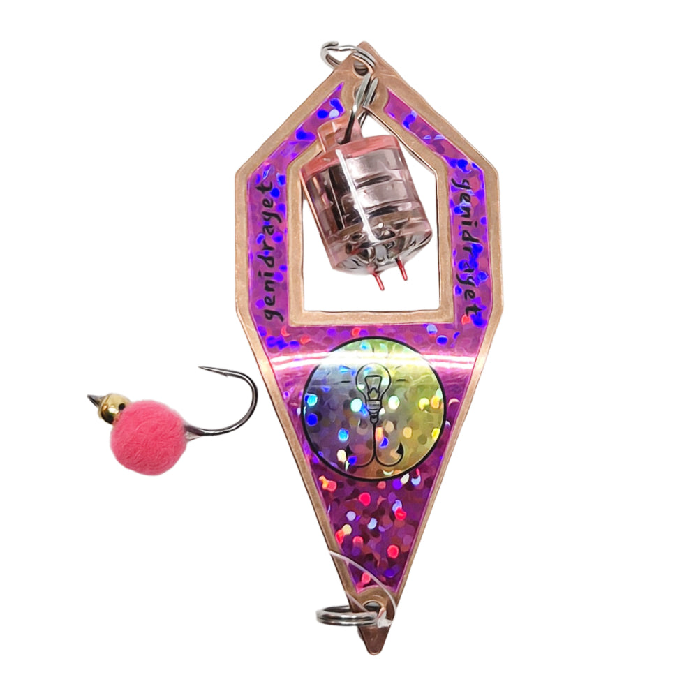 Genidraget Blinkpirk Koppar Lila