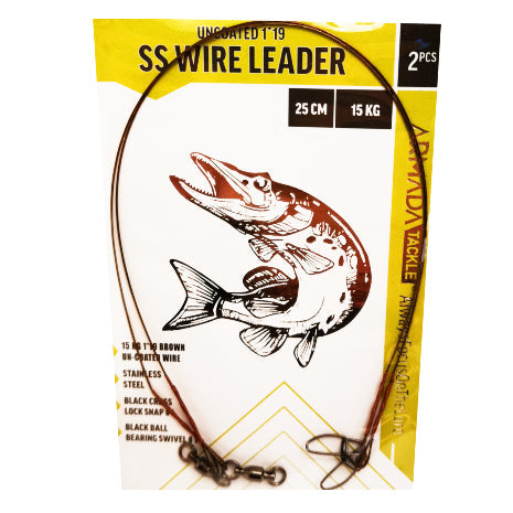 Armada Gäddtafs SS Wire Leader Uncoated 19-trådig 25cm 15kg