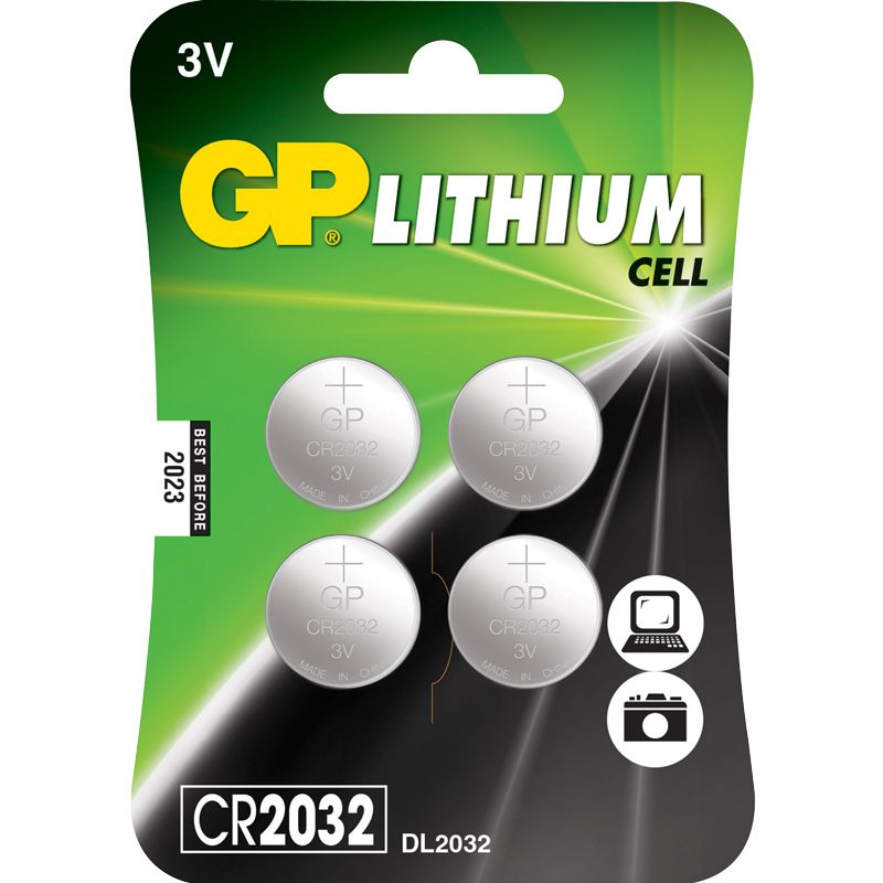 GP CR2032 Lithium 3V 4-Pack