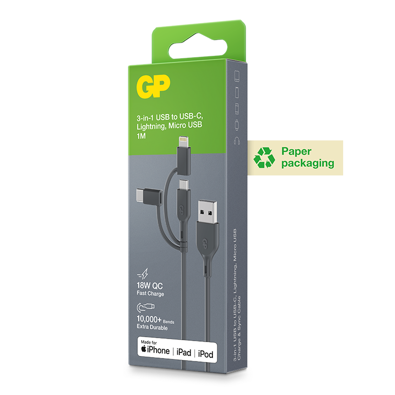 GP USB Cable 3-in-one 1m