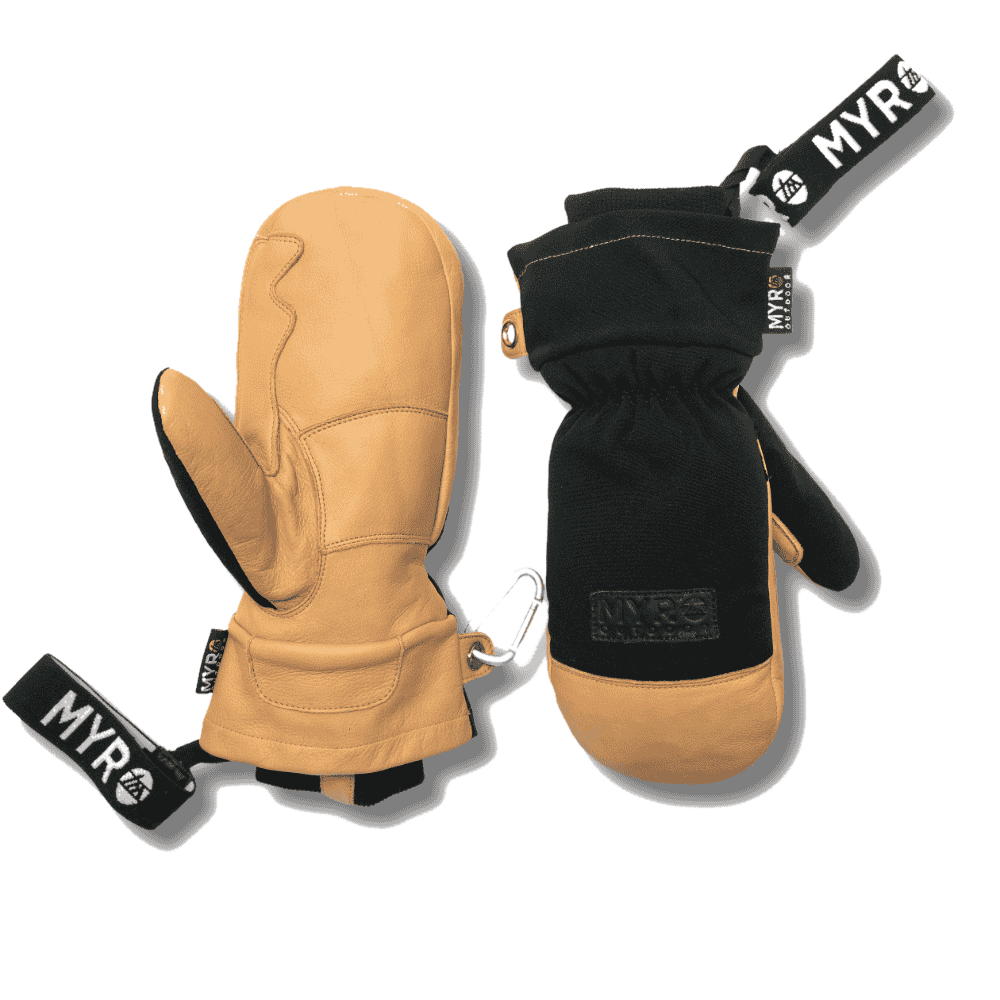 Myr Outdoor varma vantar utomhus skinnhandskar i läder med justerbar manschett för kalla väderförhållanden