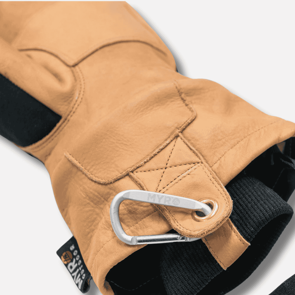 Myr Outdoor varma vantar utomhus skinnhandskar med robust design och praktisk karbinhake