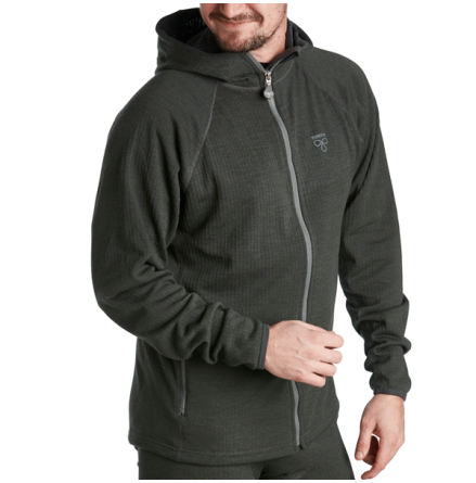 Termo Wool Original Hoodie Full Zip Grey Melange