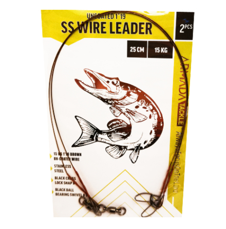 Armada Gddtafs SS Wire Leader Uncoated 19-trdig 25cm 15kg