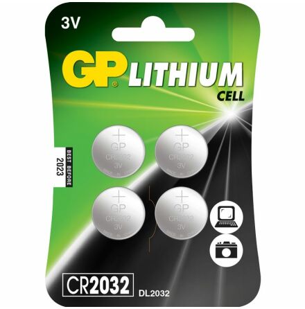 GP CR2032 Lithium 3V 4-Pack