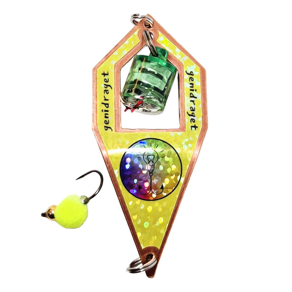 Genidraget Blinkpirk Koppar Gul