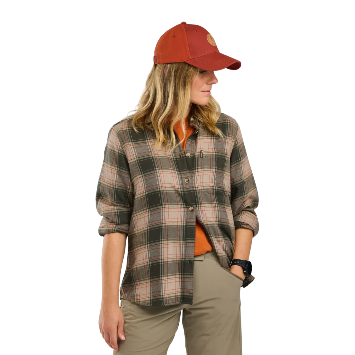 Pinewood Finnveden Forest Flannel Shirt Dam Olive/D.Green
